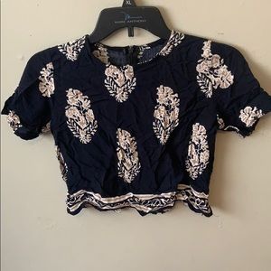 A navy blue crop top